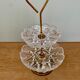 Porte bijoux ou serviteur vintage en verre ciselé et laiton