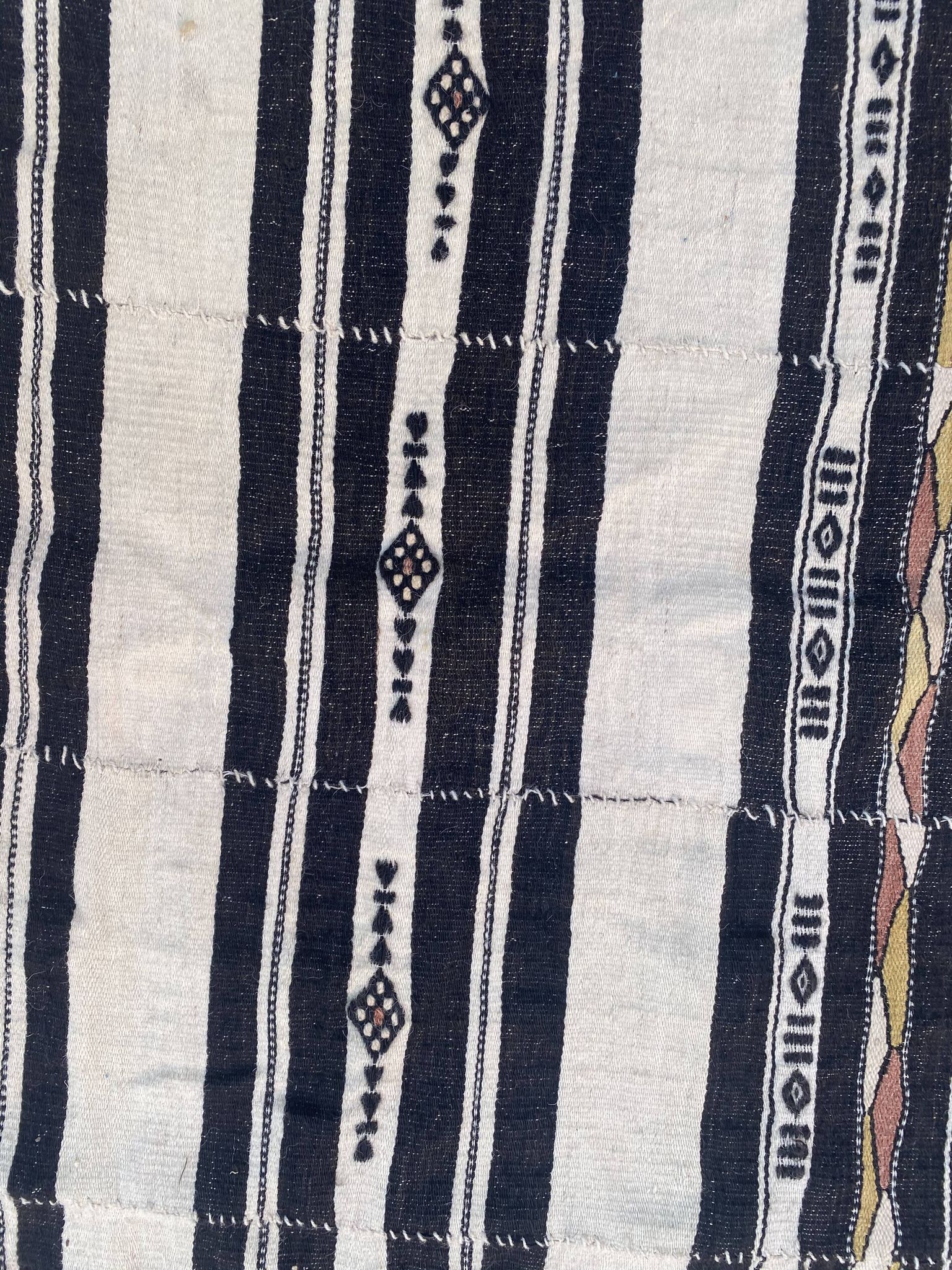 Tapis kilim tissage ancien de mali fait main 134x254 cm