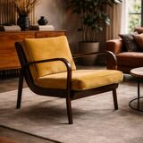 Koželka & Kropáček armchair, 1940s, silver medal – Milan Triennale 1946, restored bentwood frame