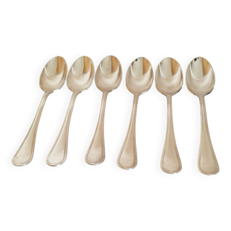 Dessert spoons, silver teaspoons