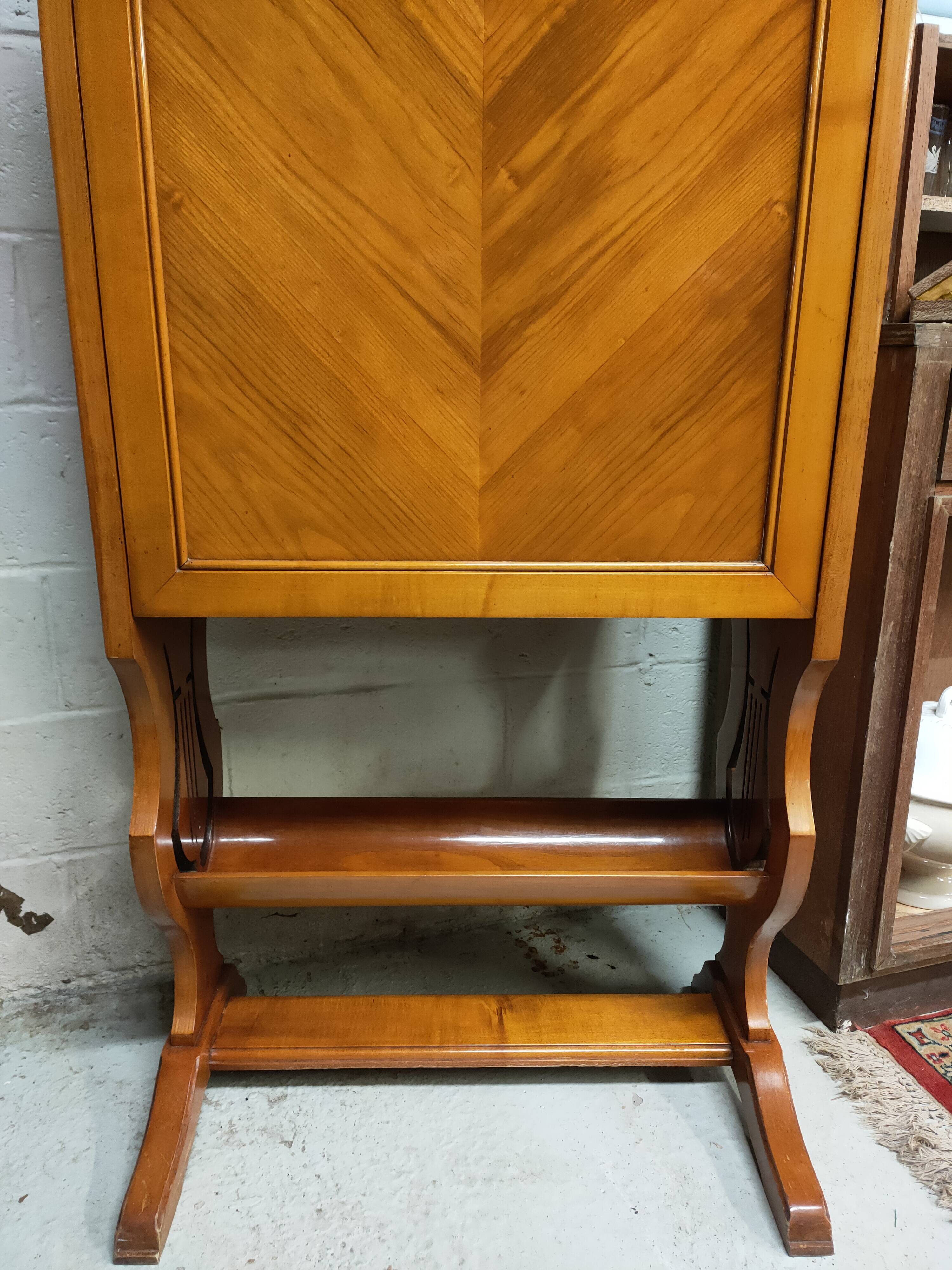 cherry wood secretary with lyre base from the 50s-60s