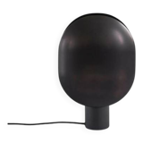 Black, oxidized aluminum table lamp, contemporary work.