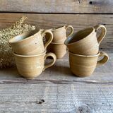 6 tasses en grès France vintage