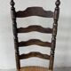 Chaise style campagnard bois massif et paille 1950