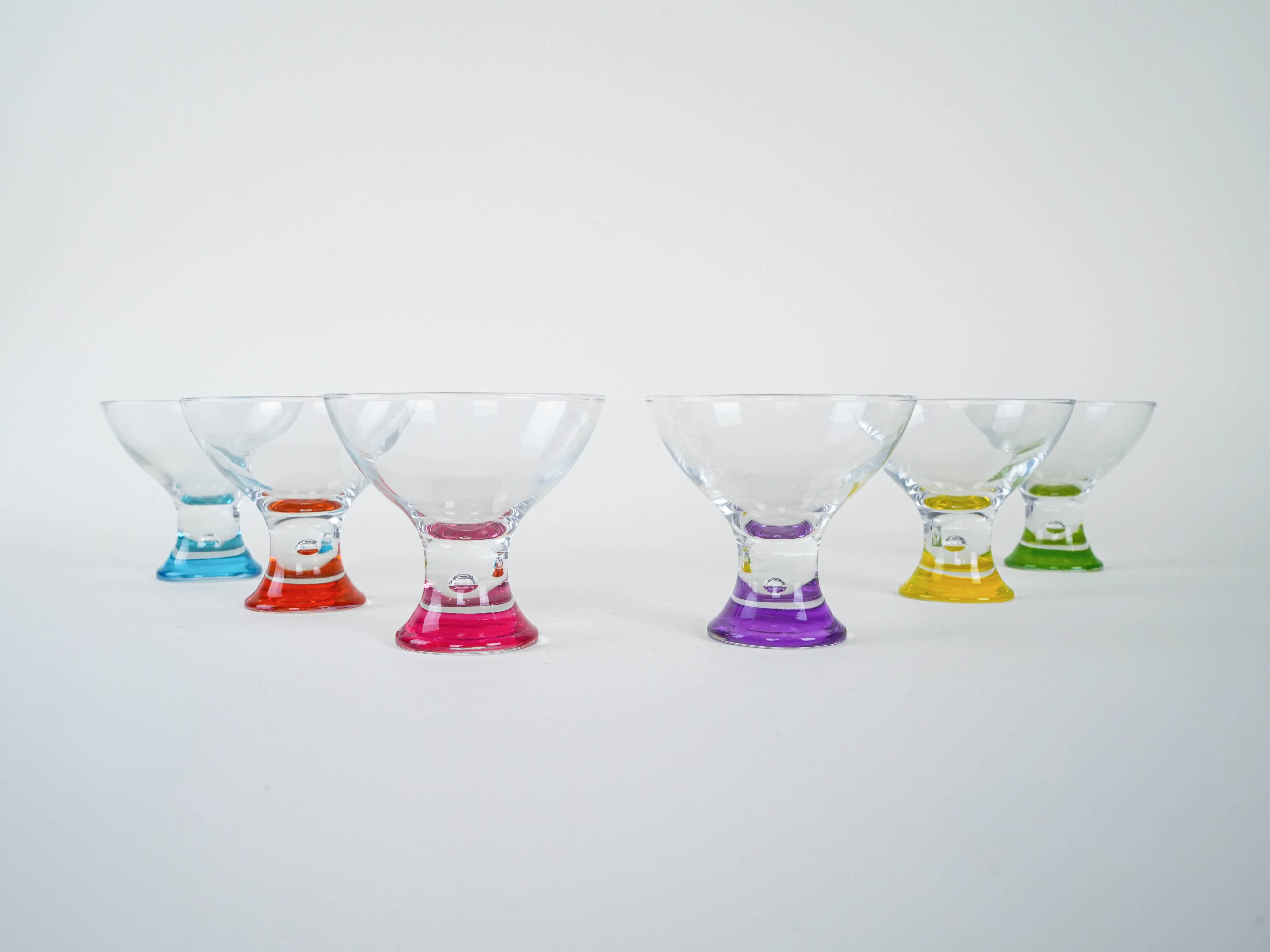 Set of dessert bowls, Italian design, 1980s, production: Italy