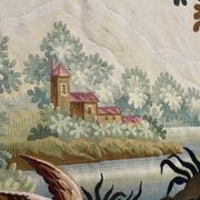 AUBUSSON tapestry, 20th century, "Verdure Oiseau" (Greenery with Bird)