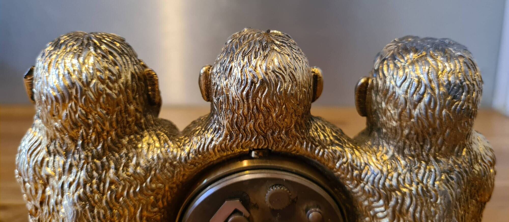 Clock / alarm clock vintage lancel model "the three monkeys of wisdom" very rare!