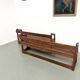 Pair of communal benches in solid oak, 1950s.