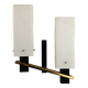 Arlus opaline and vintage steel wall light from the 1950s