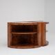 Pair of half-moon cabinets in burl wood