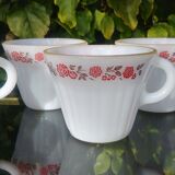 Set of 6 cups vintage Termocrisa Mexico in opaline, 60s