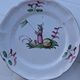 Set of 4 antique polychrome earthenware plates – Chinese decoration