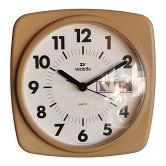 Vintage clock square silent wall clock "Mocha Spotlight"
