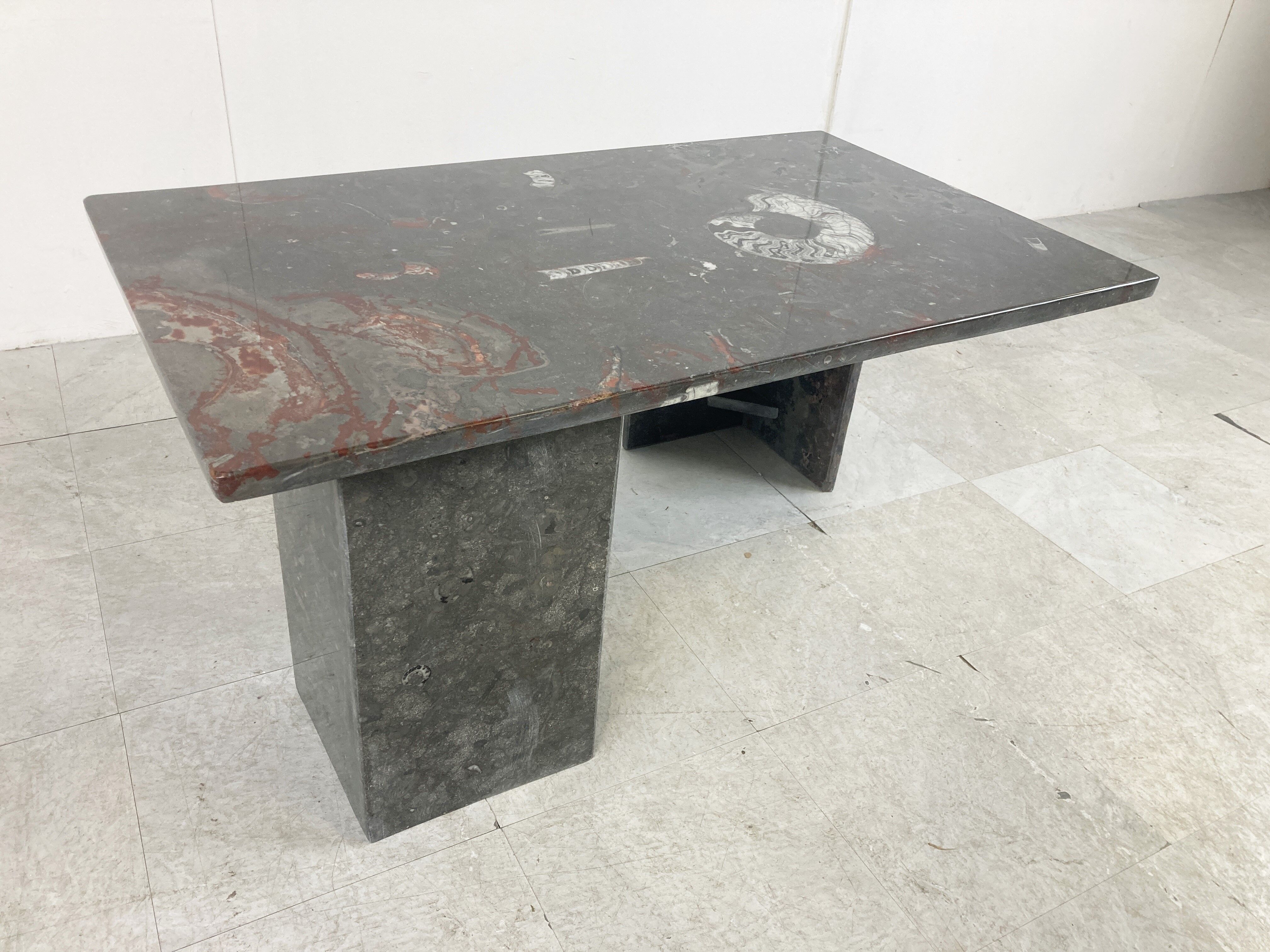 Vintage fossil stones coffee table, 1970s