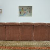 Brown corduroy modular sofa from the 70's, set of 5