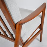Scandinavian armchair Stefan, restored, 1960s, light grey, teak