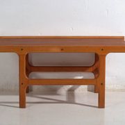 Table basse vintage en teck et hêtre style scandinave – Scandinavie, vers 1960