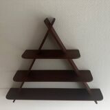 Etagère murale triangulaire en teck
