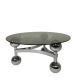 Space Age Sputnik coffee table, with a 1970s chrome base