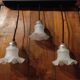 Suspension 3 tulipes corolle verre dentelle