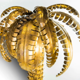 Palm mirror in golden metal 125x180cm