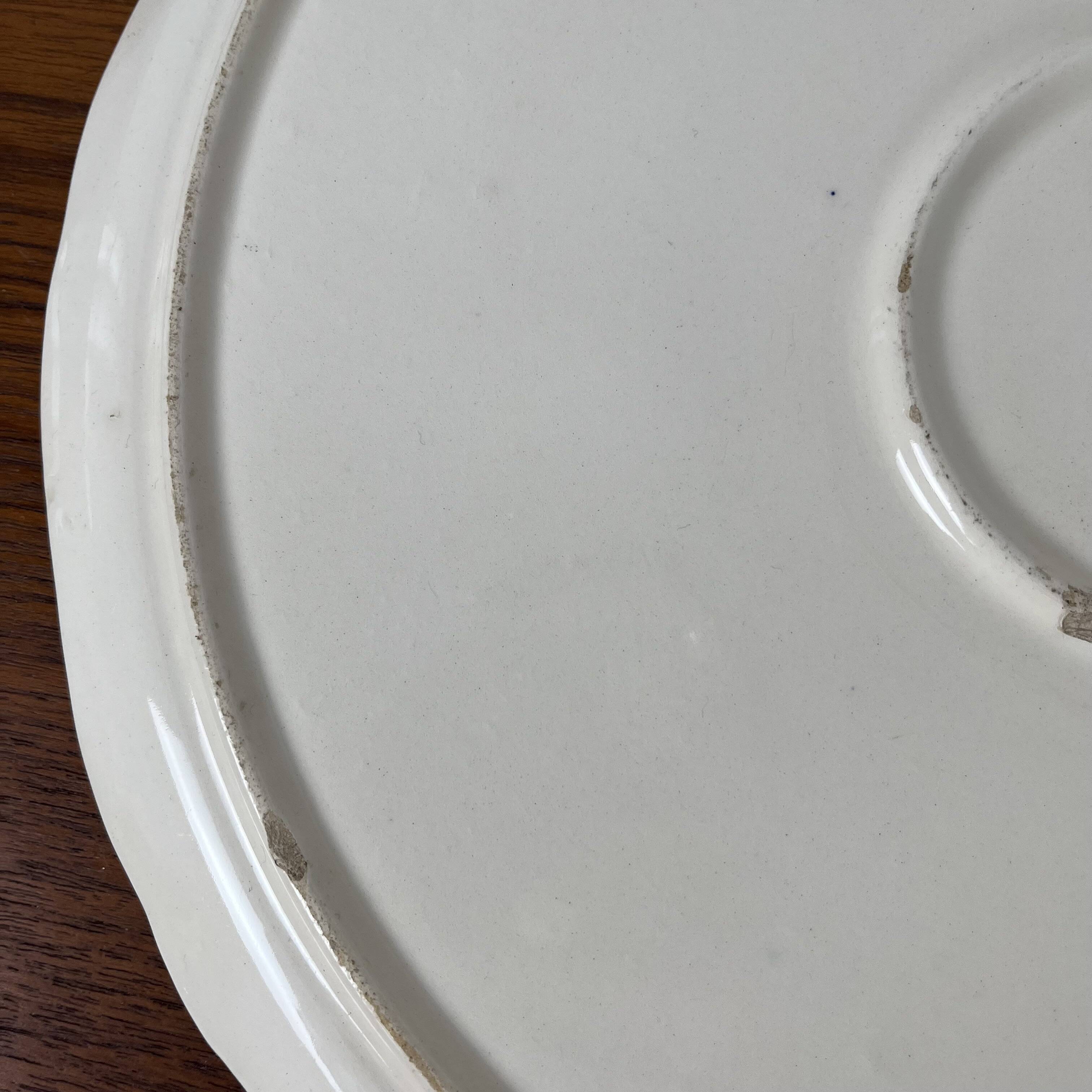 Longwy cake dish, "Romance" model, early 20th century.