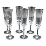 6 champagne flutes Saumur model crystal Daum France H = 21.5 cm