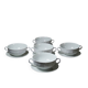 5 cups with two handles, Limoges porcelain Bernardaud "Palm"