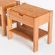 Pair of vintage bedside tables. Elm wood. France, 1970s