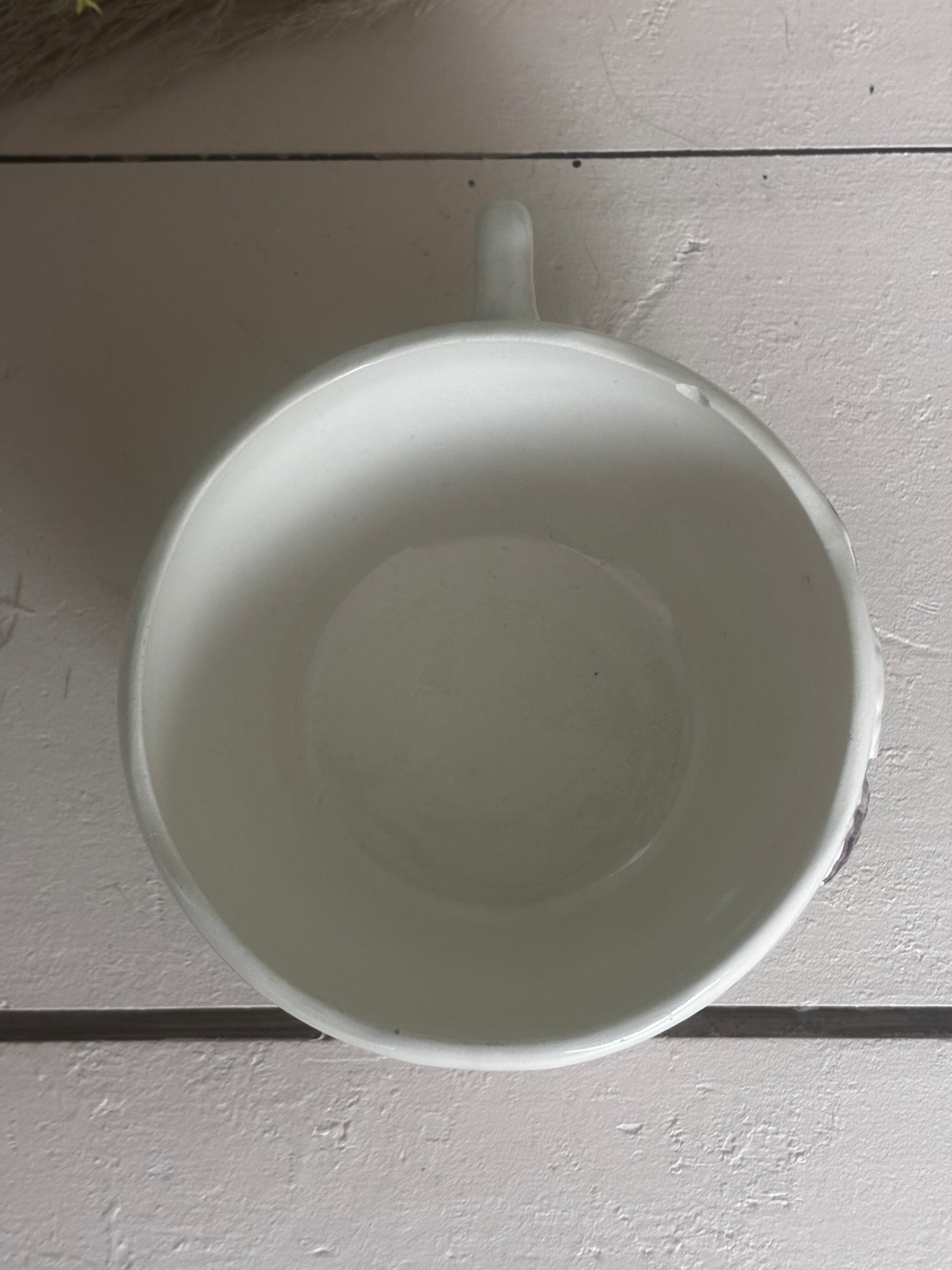 Vintage barbotine fruit cup Francesco Guarino