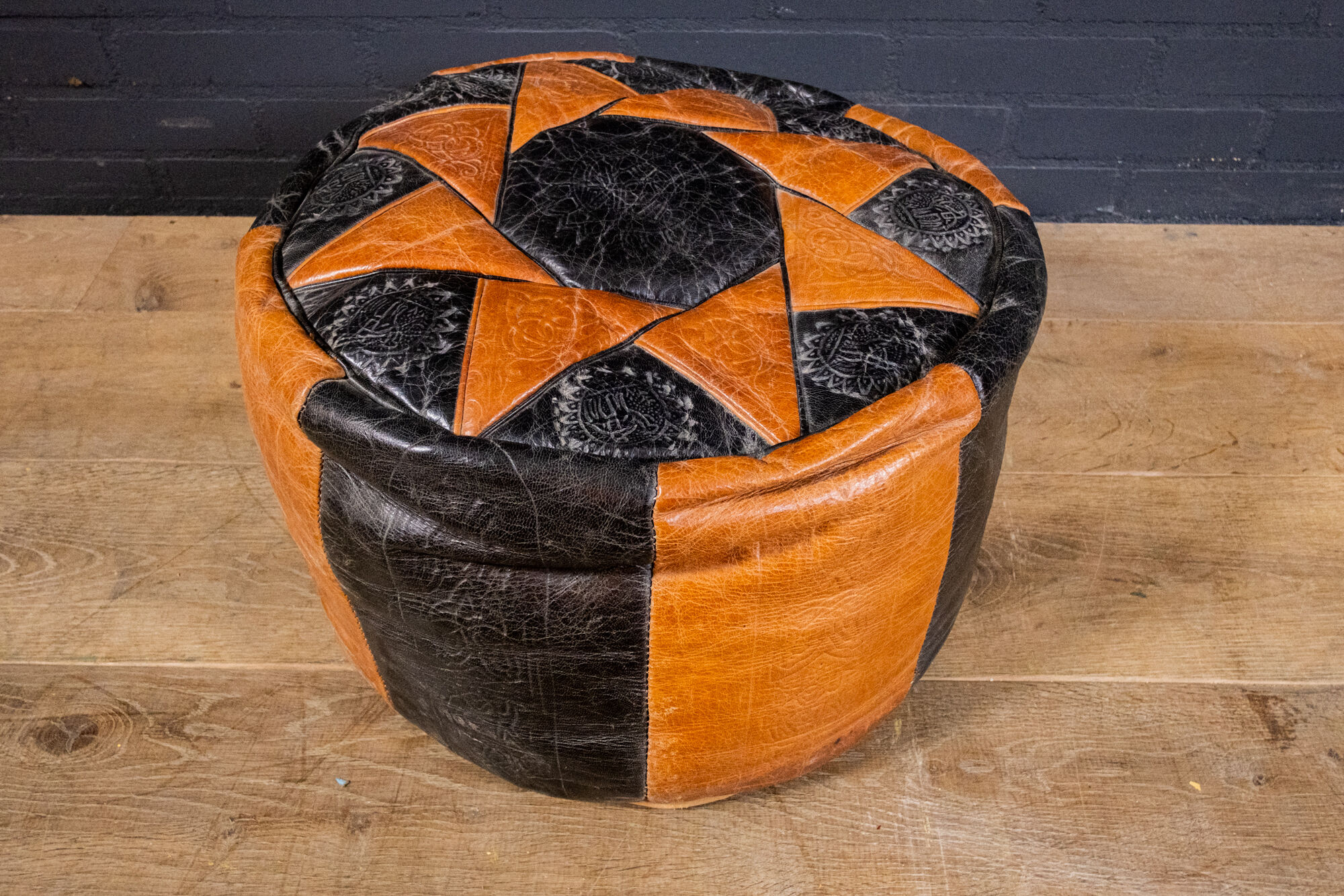 North African Leather Footstool