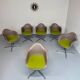 Lot of 6 plastic armchair chairs design Eames VITRA La fonda gray base