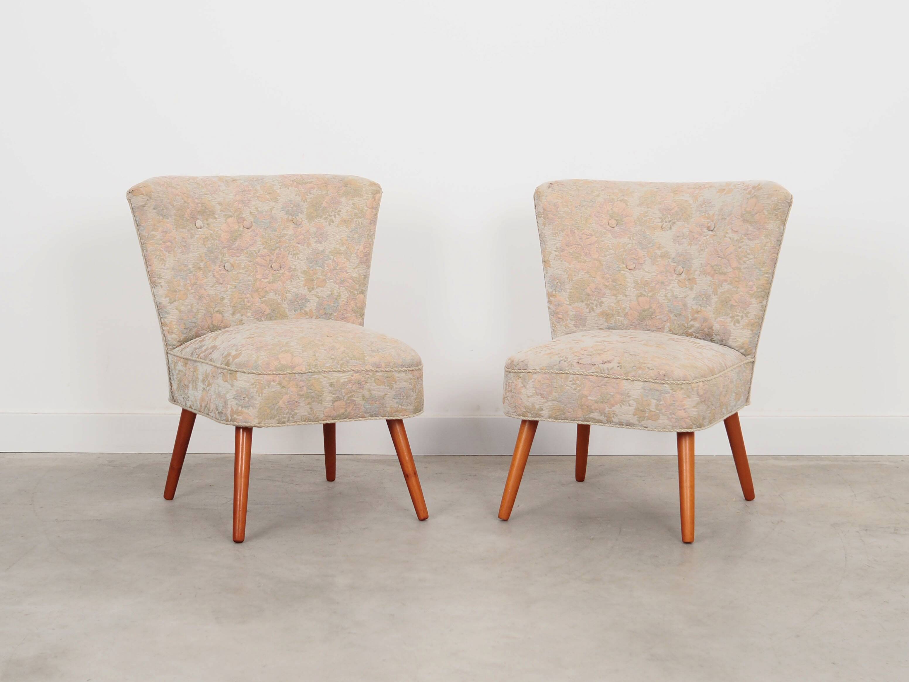 Set of two beech armchairs, Danish design, 1970s, production: Denmark