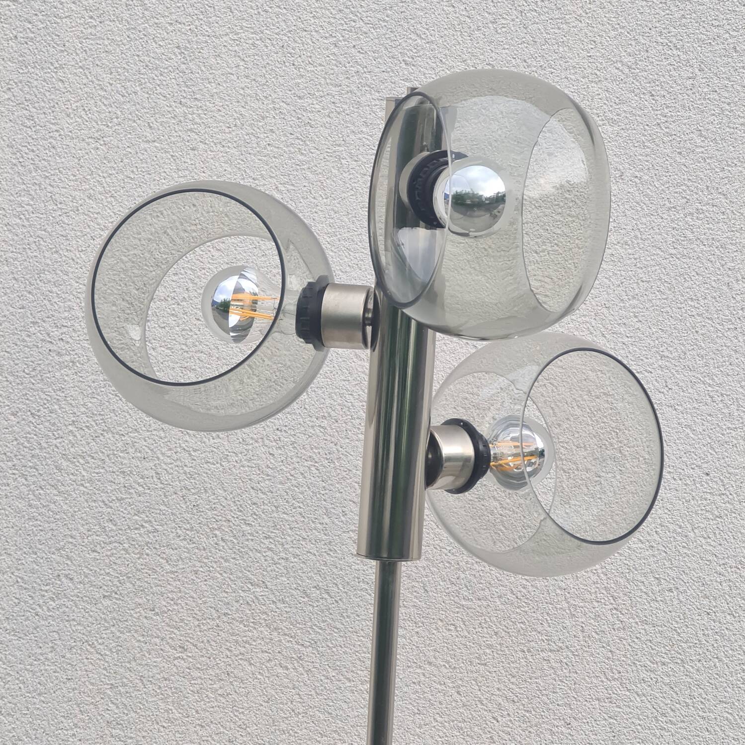 Vintage 1970s space age 3-light floor lamp