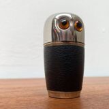 Set of 5 metal shot glasses in German owl style from the mid-century, 1960s.
