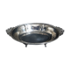 Plat argenté style Louis XVl avec poignées avec motif de torche et carquois