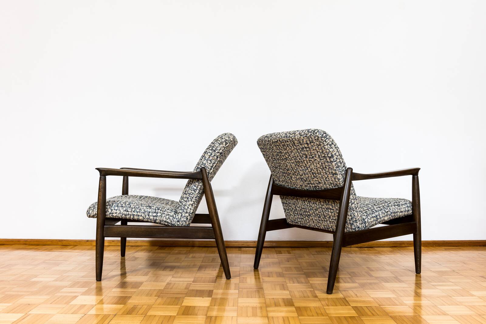 Customizable Pair Of Mid Century Armchairs GFM64 By Edmund Homa, 1960's