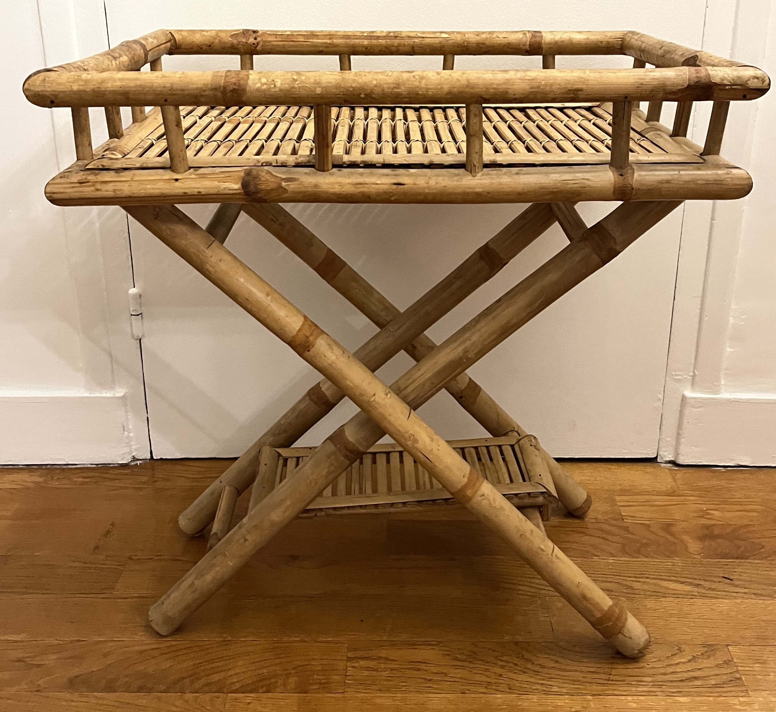 Rattan service table
