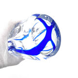 Monumental Murano Vase - Cobalt Blue & Crystal - Organic Design 70s