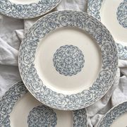 6 iron earthenware flat plates "Renaissance" Creil et Montereau