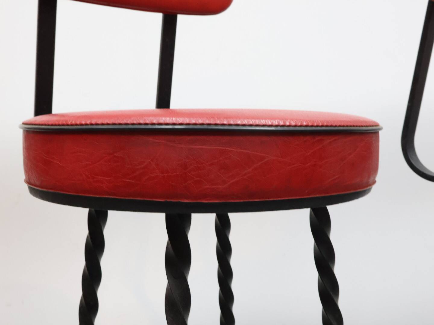 Set barkrukken gietijzer rood skai