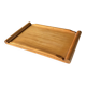 Vintage wooden plateau in Scandinavian style from the 60s — cylindrical handles.