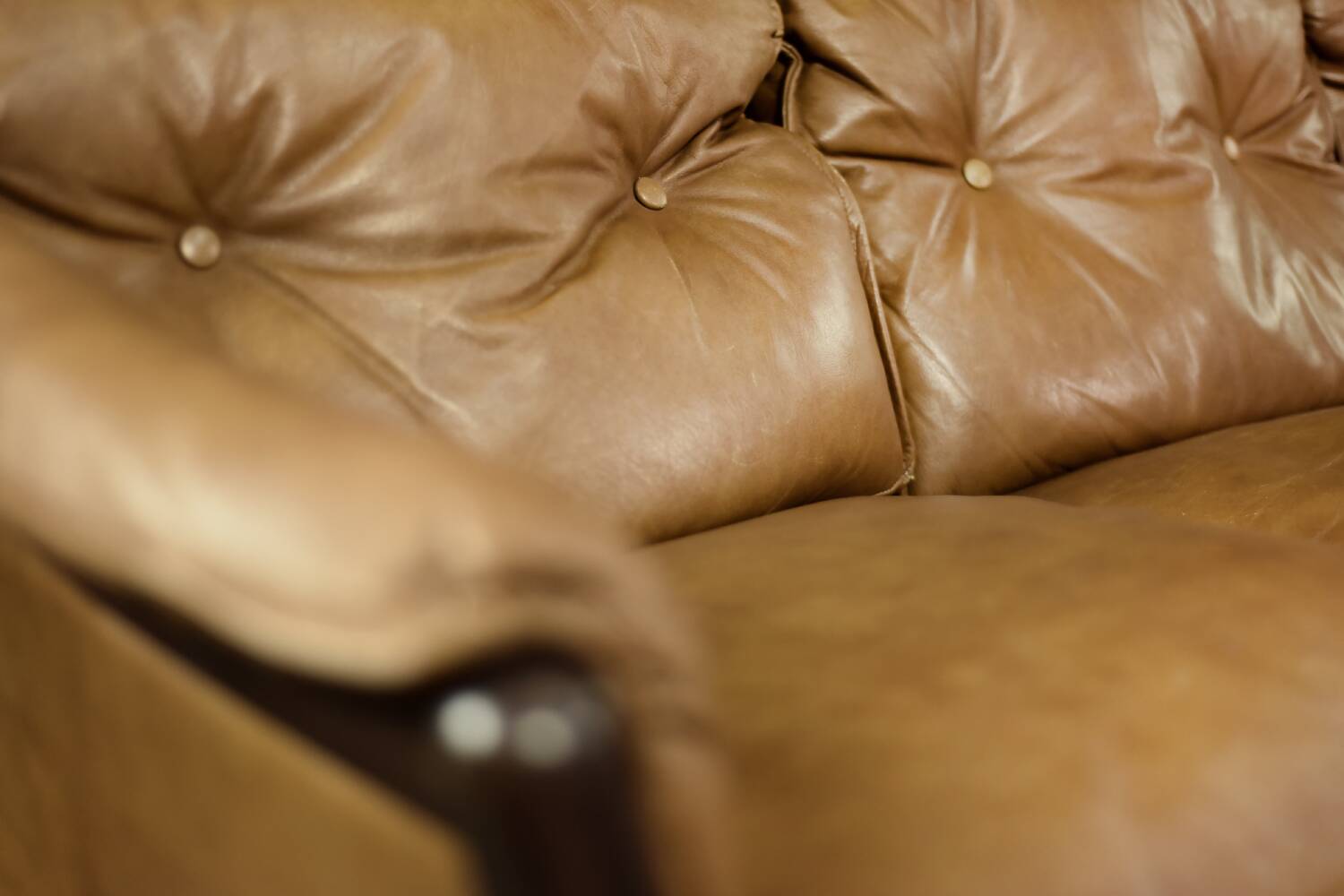 Vintage Mid-Century Danish Modern Cognac Leather 3-Seater Sofa, 1960s