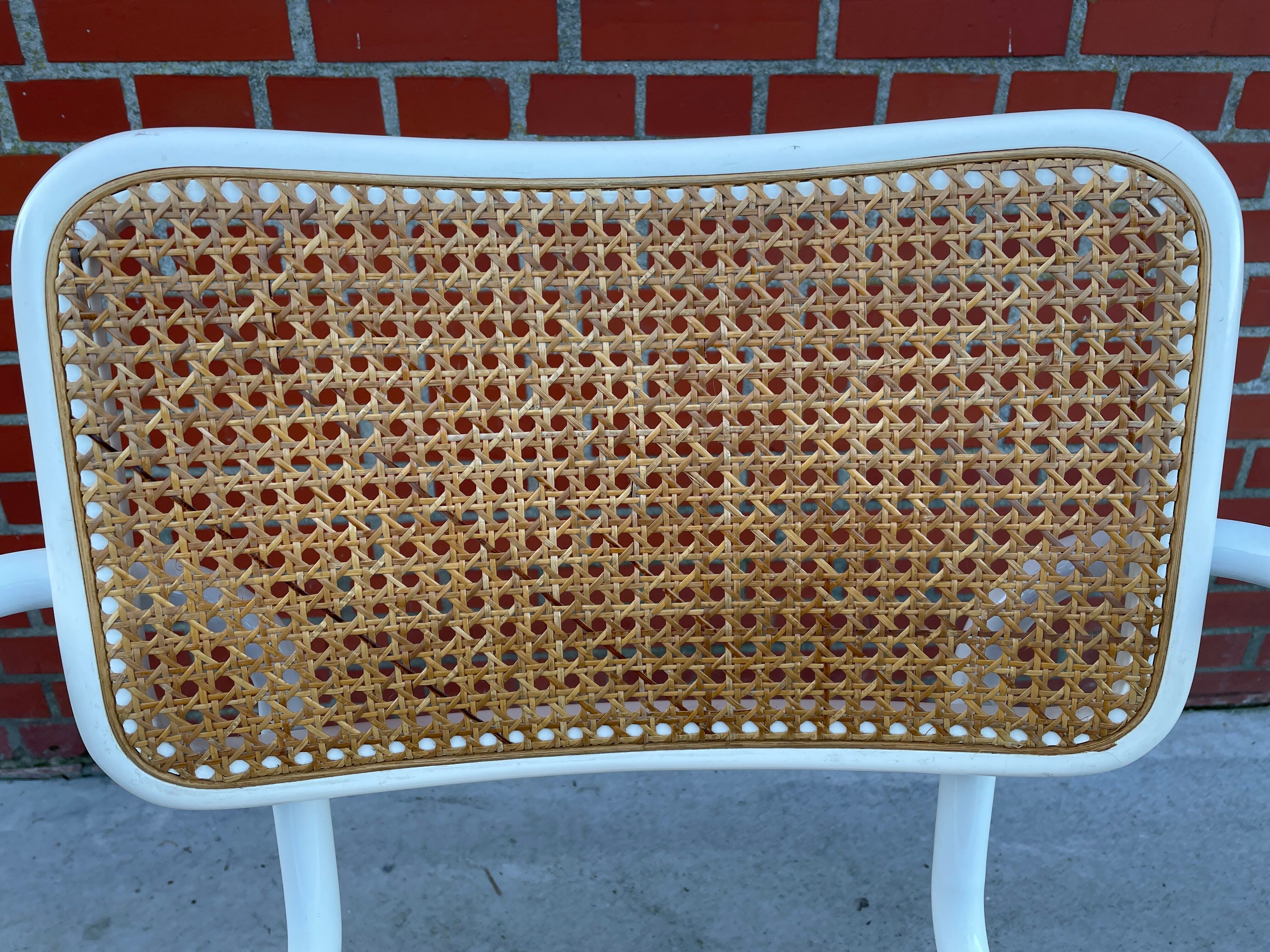 Cesca Chair model with armrest in white