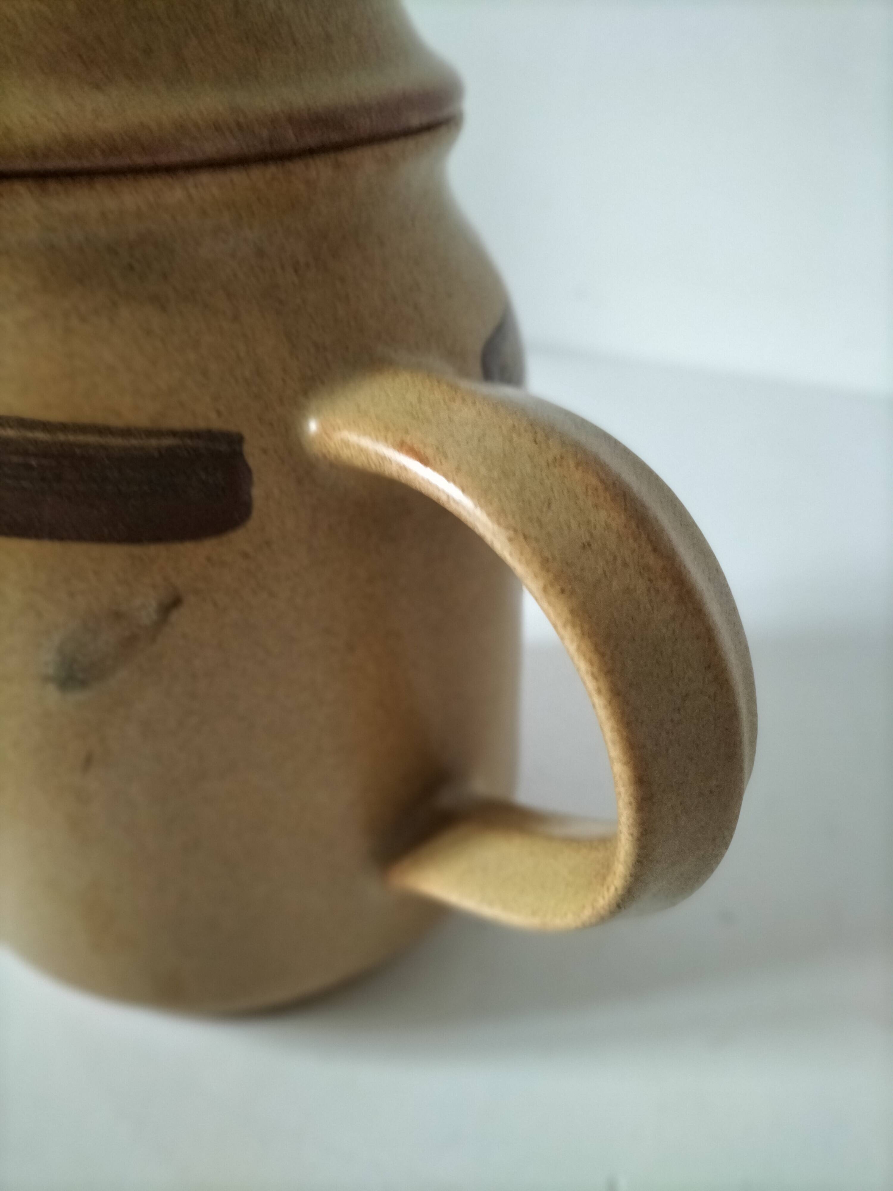 Stoneware coffee/tea pot from Sarreguemines, Lorraine, 70s.
