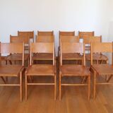 Set of 12 Scandinavian chairs compass feet