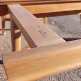Art Deco table in solid walnut