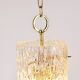 J.T. Kalmar Vienna Midcentury Textured Ice Glass Tube Brass Pendant Lamp, Austria, 1950s