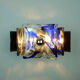 Mid century sconce glass metal chrome murano ice glass
