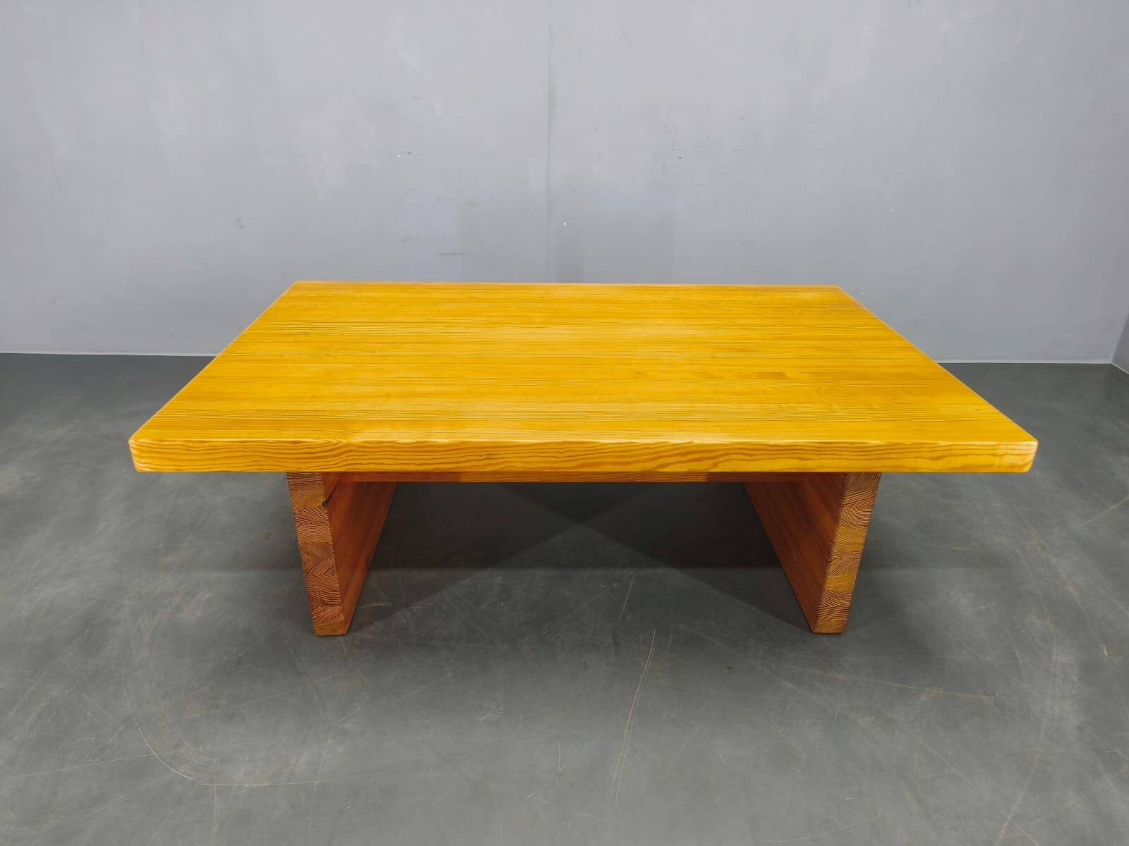 1960s Scandinavian Solid Pine Coffee Table Minimalist Design